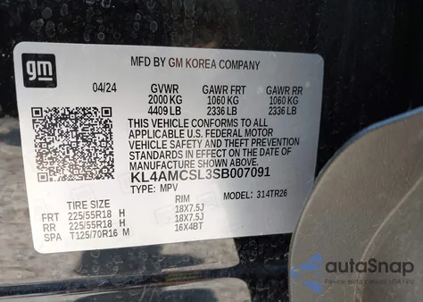 2025 Buick Encore Gx Preferred Awd from USA, damaged, VIN KL4AMCSL3SB007091